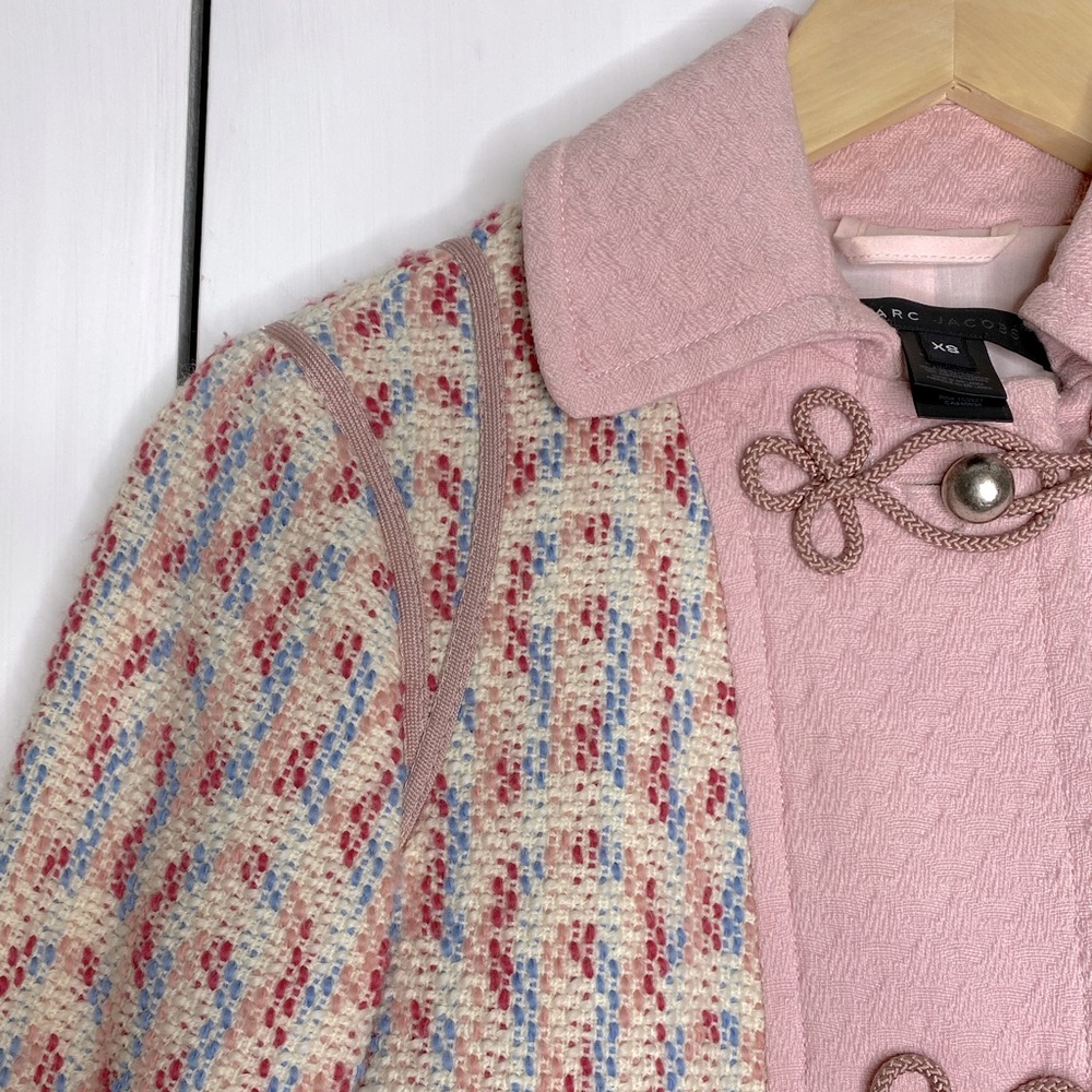 Marc Jacobs jacquard geo stripe short crop jacket Sz XS - Picture 3 of 9